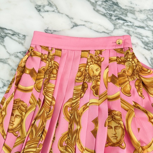 Versace Heritage Print Pleated Midi Skirt,  36 (US 0) NWT Retail $2000 - Pictur - Picture 10 of 12
